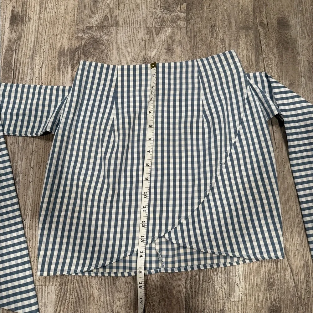 superdown Navy Gingham Mini Skirt